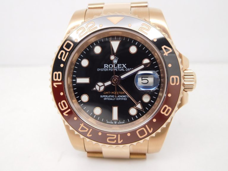 Replica Rolex GMT Master II Basel 2018 126715 Rose Gold Watch with Black/Brown Ceramic Bezel